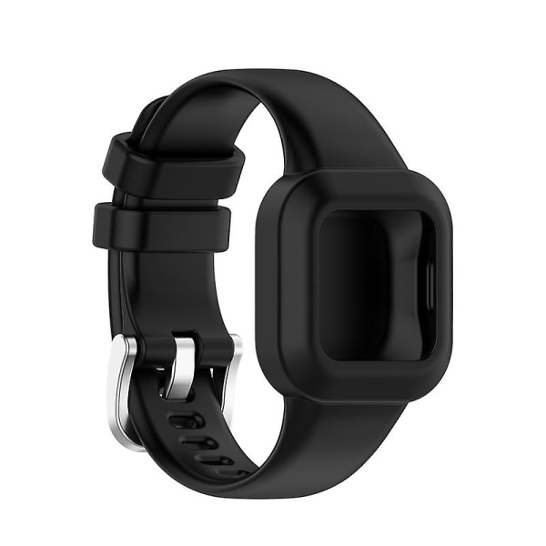 Urklokkebånd En-delt Myk Silikon Håndleddsarmbånd Rem Urklokkebånd Kompatibel Garmin Fit Jr3/vivofit Jr.3 Black