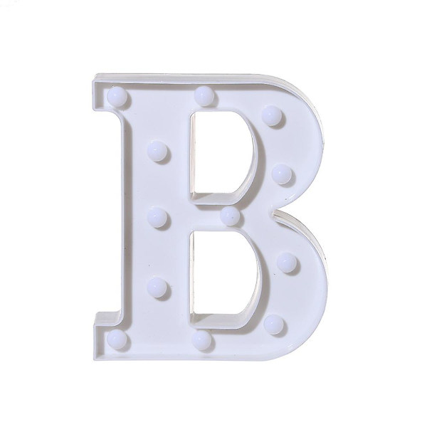 Bokstavslampor med LED-belysning, vita plastbokstäver, fristående eller hängande, A [DB]BY B