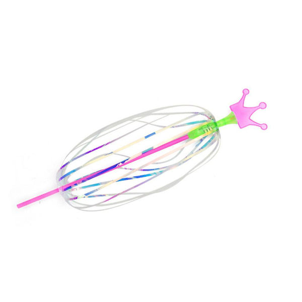 Variety Magic Flashing Twisted Bubble Wand Ljusupplyst Snurrande Regnbågsbubbla Boll Leksak För [DmS] 1 Pcs