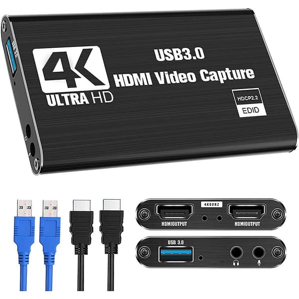 Video Capture Card, Switch Capture Card til Switch, 4K 1080P 60FPS til Streaming Videooptagelse fo