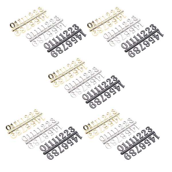 15 stk. DIY Ur-Tal Kit Vægur Arabiske Tal til Hjemme Dekoration Udskiftning Reparation Tilbehør Blacksilvergold
