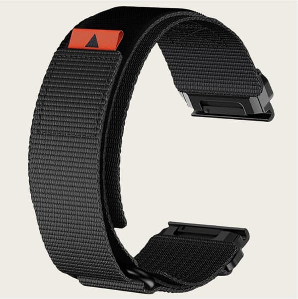 26 mm nylon urrem til Garmin Fenix 8/7X Pro/5X/6X Sort