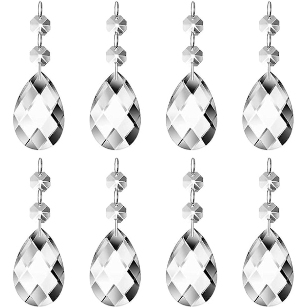Krystal Glas Prisma Vedhængsperler 12 stk. Klar Tåreformet Krystal Chandelier Krystal Glas Chandelier Prisma Vedhængsperler Prismer Vedhængsdele Perler Oc