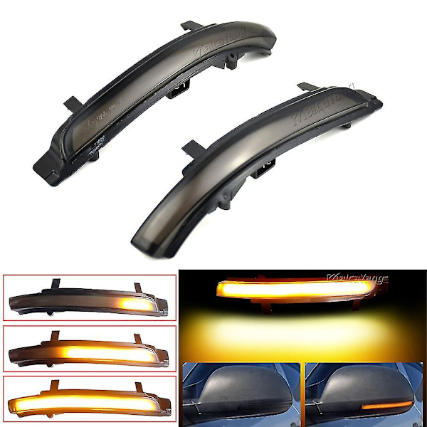 2 stk. til Skoda Octavia 2009-2013 Superb 2008-2014 Dynamisk LED Blinklys Blinklys Sekventiel Indikator Spejl Blinklys Lys Puddle Light