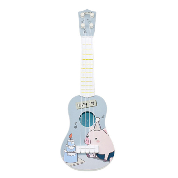 Simuleringsgitarr med fyra strängar Leksak Tidig Utbildning Simuleringsukulele Barnmusikleksaker [DmS] Pig