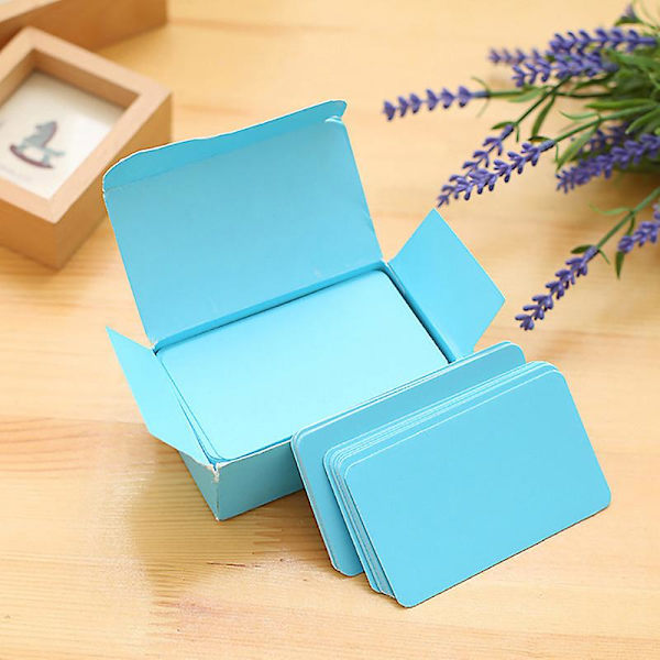 100 stk Spillekort Blanke Hård Papir Kort Papir DIY Brætspil Postkort Håndlavet [DmS] Blue 1pc