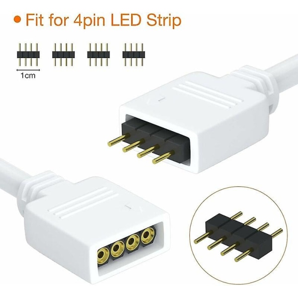 LED-strimmelforbindelsessæt, 2 stk. 4-polet LED-strimmelsplitter 1 til 2 splitterkabel 4-polet stik til RGB LED-strimmel 5050 3528 2835 Cisea DIY-tilbehør