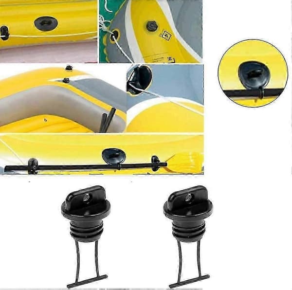 4 kpl Universal Black Plastic Kayak Dinghy Canoe Boat Hull Thread Drain Plugs Kajakki Tarvikkeet [DB]