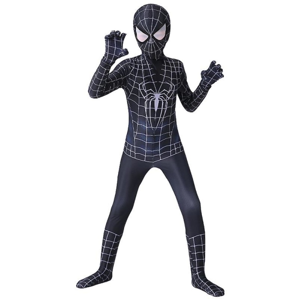 Svart Spiderman Cosplay Superhjältedräkt Barn Vuxen Bodysuit 180 Adults (170-180cm)