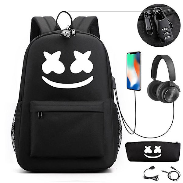 Dj Marshmello Ryggsäck Barn Skolväska Kvinnor Ryggsäck Tonåringar Skolväska Canvas Student För Pojke Flicka Barn Väska 1