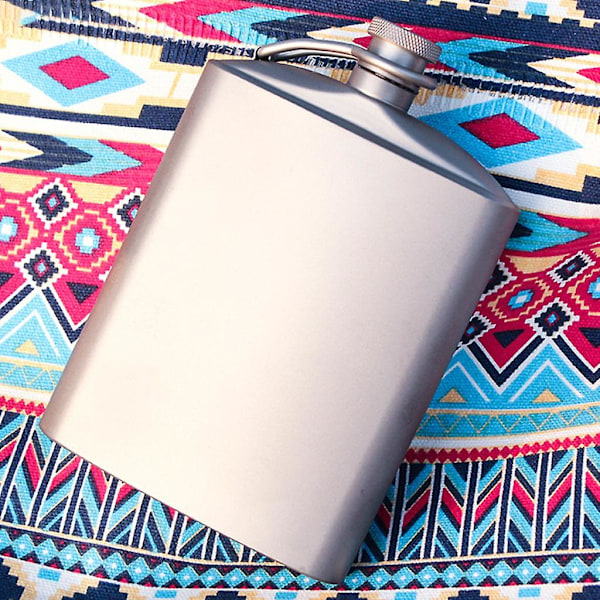 Titan Fickflaska för Vin, Camping, Vandring, Resor och Trädgård Silver 260ml