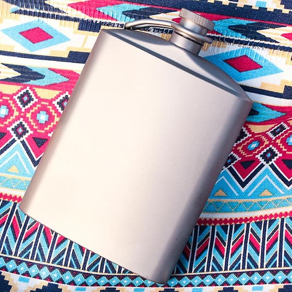 Titanium Lommeflaske Vinbeholder til Camping Vandreture Rejser Have Silver 260ml