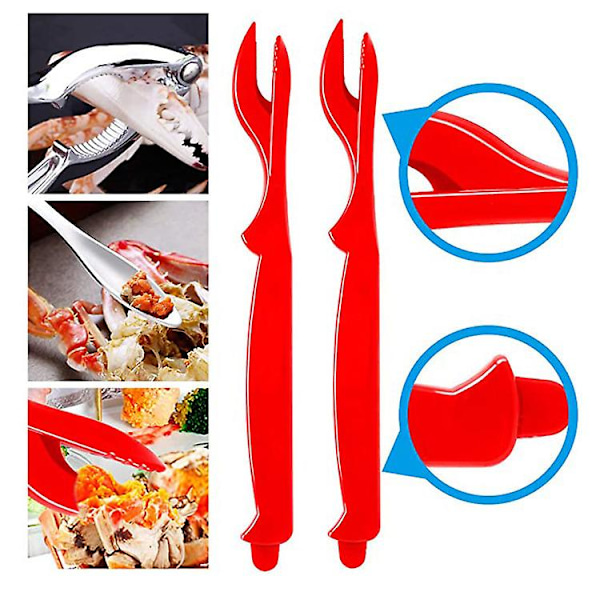 Krabbeplukker Hummer Kreps Reker Reker Krabbe Knekker Arbeidsbesparende Restaurant Rekvisita Blå 9pcs