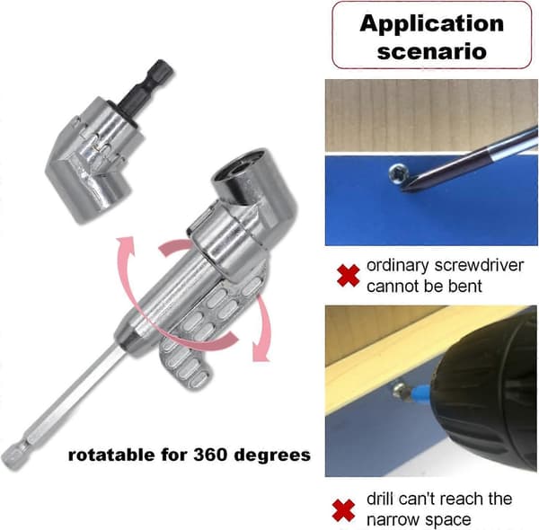 Joyangy 105 Graders Vinkel Drill Adapter Strømskrutrekker Drillforlengelse