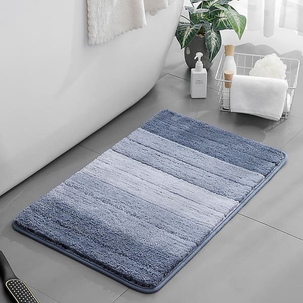 Supermyk Toalettmatte Pedestal Matte Antislipp Absorberende Polyester Pute Matte Blue 50*80cm