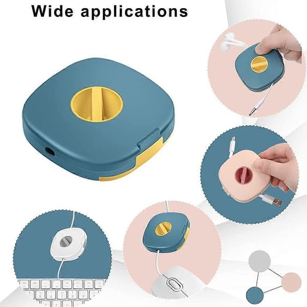 PIAO 6 stk. Trækbart Kabelstyring Opladningsledning Organizer Telefonledning Holder Trækbart Kabelspoler Lille Winder Case til USB Kabel Headset C
