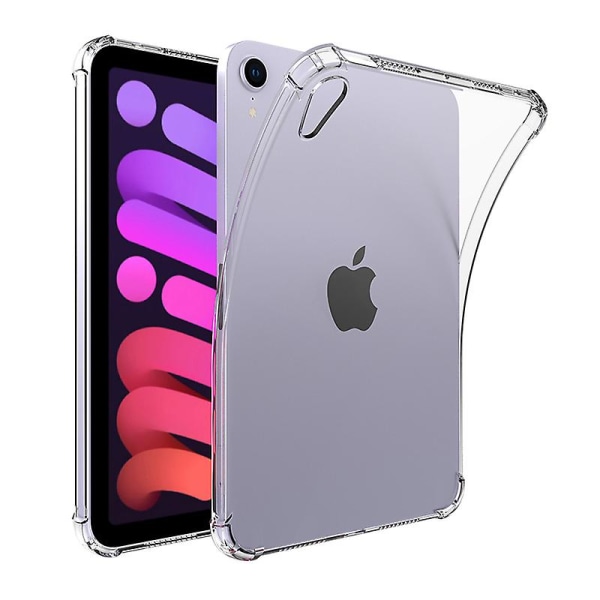 Passande för transparent silikonfodral för iPad Mini 6-skydd, stöttåligt, ultratunt, genomskinligt fodral för Apple 2021 Mini 6 Funda-fodral (FMY)