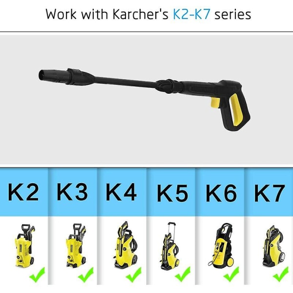 Reserve Sprøjtepistol og Sprøjtelanse til Karcher K2 K3 K4 K5 K6 K7 Trykvaskere, Hurtigkobling Vandstråle Sprøjtepistol til Krcher K2 K7 SerieBY