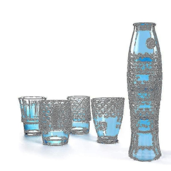 Koi Stack Ass Set Fisk Formet Gobelet Kopp Cocktail Øl Glass Stable Drikk Glass Sett Glassvarer Blue