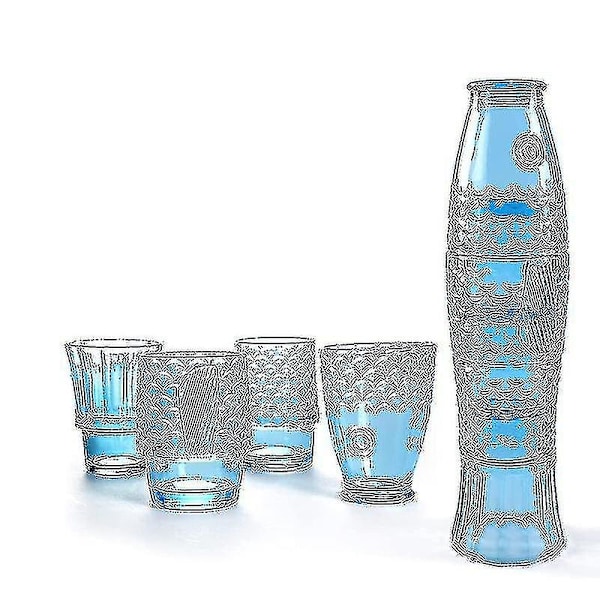 Koi Stack Ass Set Fiskformad Gobelet Kopps Cocktail Öl Glas Stapelbara Dricksglas Set Glasvaror Blue