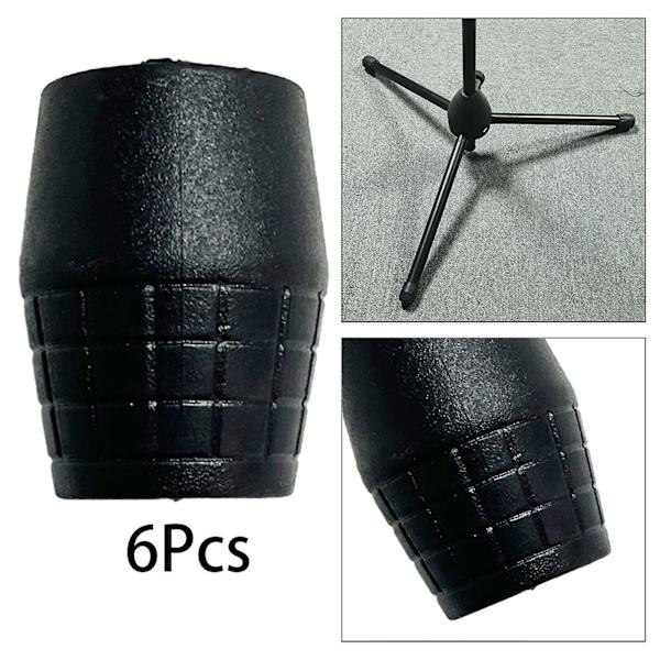 6x Mikrofonstativ Gummifødder Gummibeskyttelse Black for Tube Dia 22mm