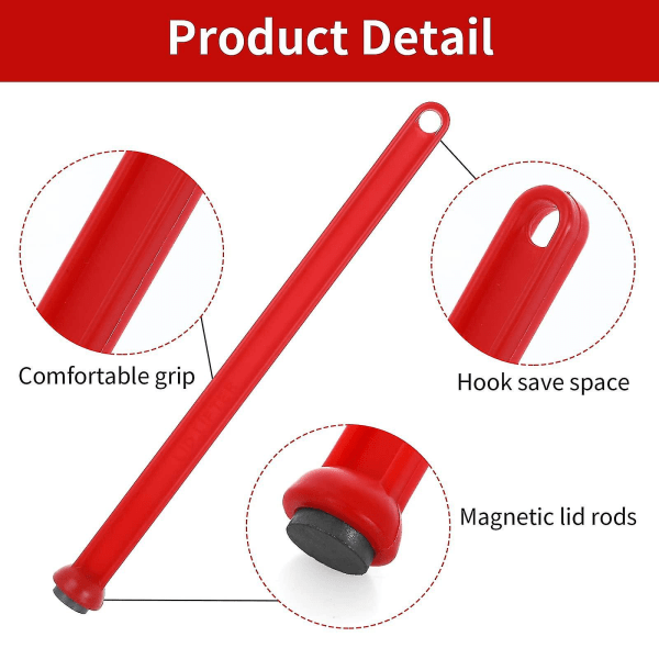 4-delt konservesæt - 2-delt magnetisk låg løfter konserves låg løfter sæt, magnetisk glas låg løfter (7 tommer) 2-delt konserves