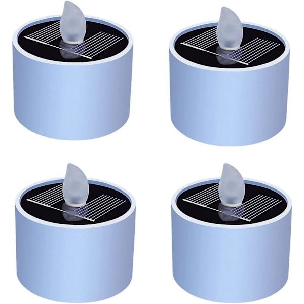 Solcells drivna LED-värmeljus, solcells drivna LED-värmeljus, 1/2/4/6/8/10-pack solcells drivna ljus utomhus vattentäta, Ip42 vattentäta, flamlösa LED-värmeljus för utomhusbruk 4pcs