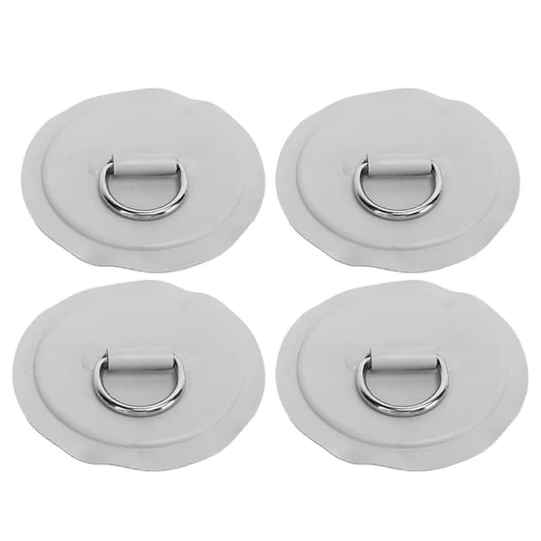 4 stk. PVC D-ring patch i rustfritt stål med 11,8 tommers anker tau grå Paddleboard kano rafting tilbehør
