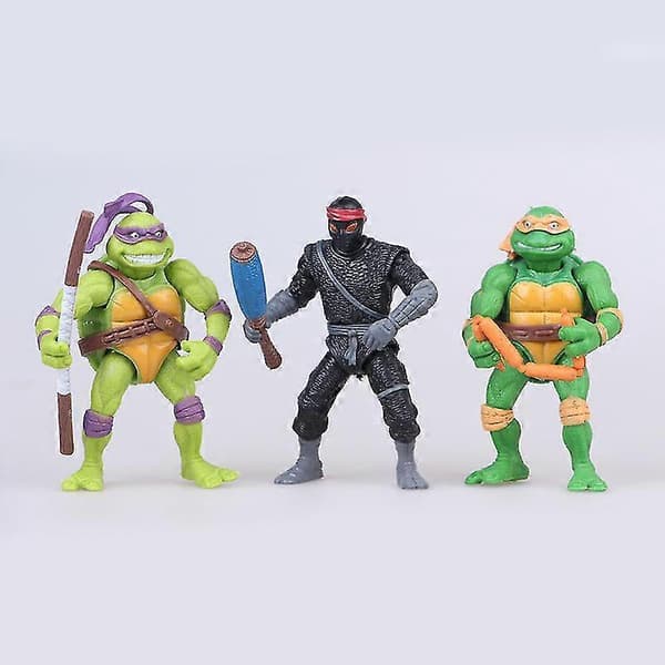 6 stk. ninja turtles sæt actionfigur ninja turtles legetøjssæt plastik legetøjsfigur samling