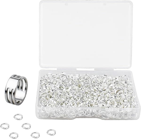 600 st Silverpläterade Slutna Öglor Set Delade Ringar Cirkelspänne med Ring