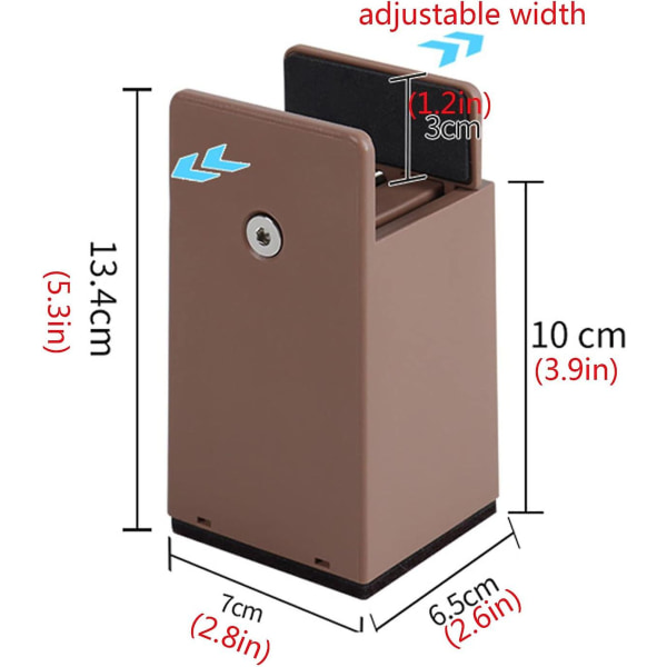 4 kpl säädettävää huonekalunjalkaa, sohvapöydän tuolinjalat, huonekalujen korotuspehmuste, korotetut tuolinjalat, sopii 3-5 cm leveisiin huonekalujalkoihin Brown raise 10cm
