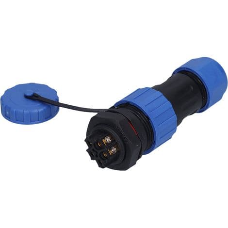 IP68 vanntett kobling bakmutter, 250V luftfartsstrømplugg, LP20 5-pinners kabel.