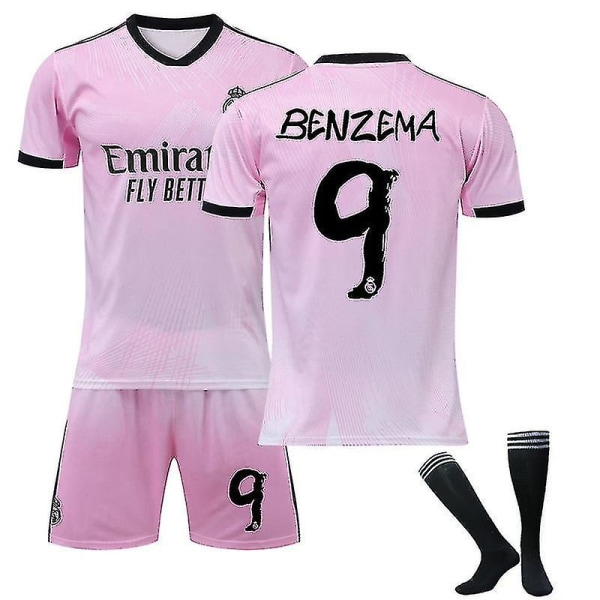 Benzema Hjemmebanetrøje, udebanetrøje Benzema 9 2223 Pink Kids 18(100-110CM)