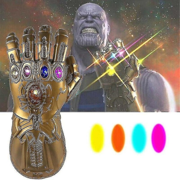 Børns Thanos Handsker Infinity Gauntlet Med Led Lys Avengers 4 Cosplay Legetøj[HK]