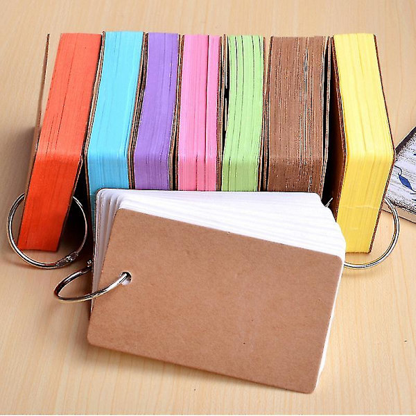 Bærbar Spænde-Binder Noter Flash Cards Memo Pads DIY Blanke Kort Papirvarer [DmS] Kraft paper