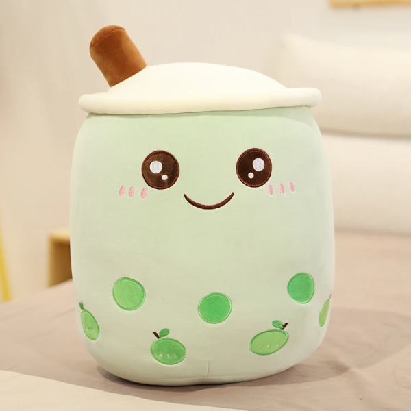Plysch Boba Tekopp Leksak Panda Bubble Te Kudde Söt fruktdryck Plysch fylld mjuk äpple Jordgubbsmjölk Te Barnpresent Apple 70cm