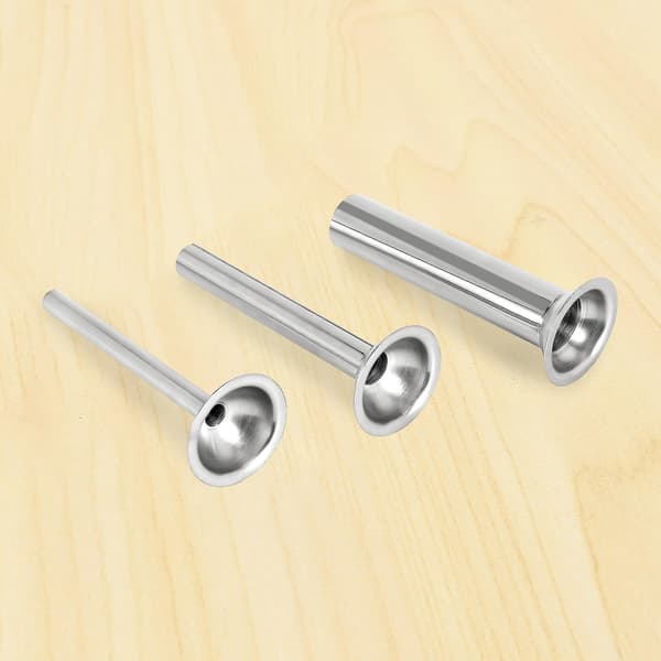Rustfrie pølsefyllerfyllingsrør - 3-pk sett - Reservedeler for fyllerør Silver