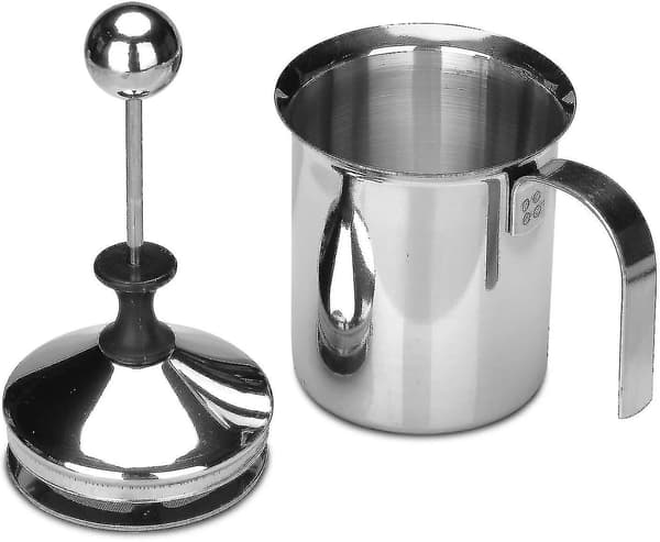 400ml Manuell Melkeskummer i Rustfritt Stål - Dobbelt Mesh Skumkopp