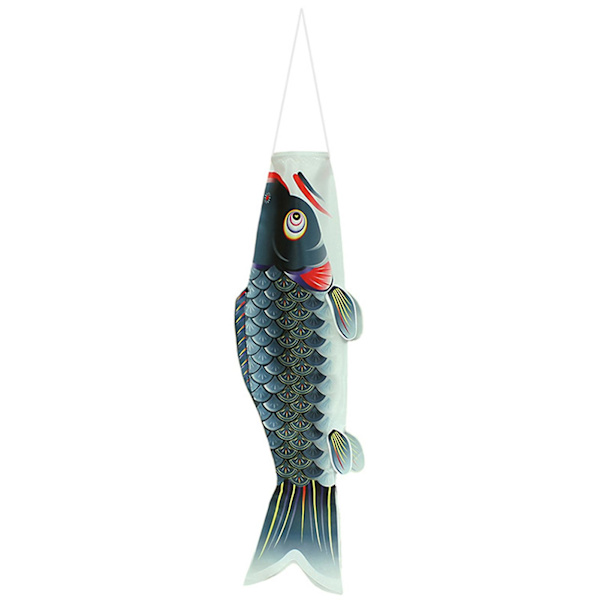 Japanilainen Karpikala-Tuulilippu Tuulessa, Väriä Kestävä Kalallinen Koi-Tuulilippu, Perinteinen Ripustuslippu & -banneri Black 70cm