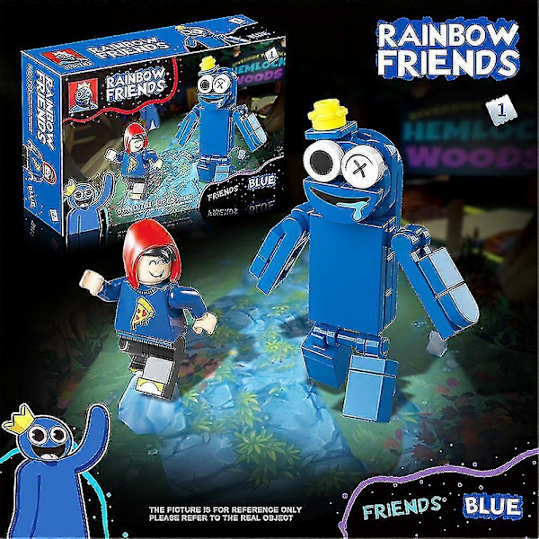 Rainbow Friends Rakennuspalikat 2023, 8 Väriä Action Figurit Lelut Sininen/Violetti/Vihreä/Oranssi/Keltainen/Punainen/Vaaleanpunainen/Kukka, Ihanteelliset Lahjat