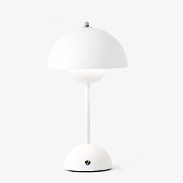 Nordisk Ladbar Blomster Bordlampe Nattbord Lampe Sopp Soverom Borddekorasjon Nattbord Lampe Nattlys[hk] White
