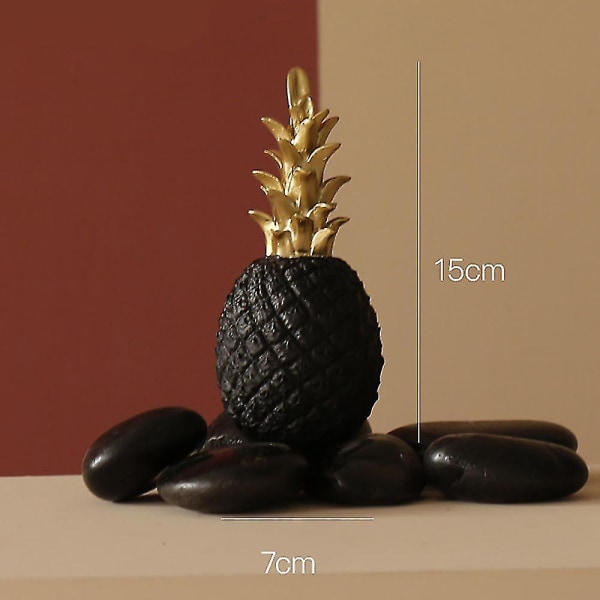 Nordisk Gyllene Ananas Lyxig Prydnad Hemmakontor Skrivbords Kreativ DekorationBY Black