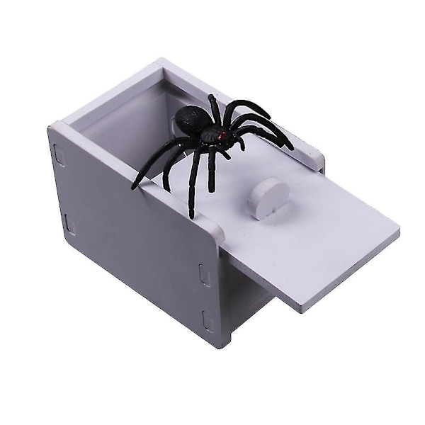 Spider Prank Scare Box Træ Surprise Scary Box Joke Horror Funny Prank Halloween Legetøj Ny