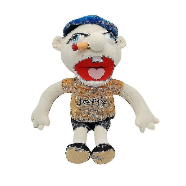 2023 Jeffy hånddukke tegneserie plysjleke utstoppet dukke myk figur sovepute pedagogisk leke lekehus barn barn babygave[hsf][HK] 38cm