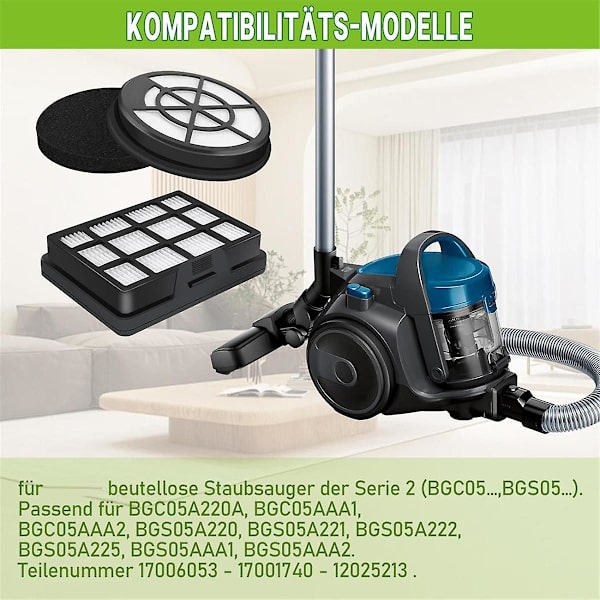 HEPA-suodattimen vaihto BBZ152EF -sarjan 2 BGC05 BGS05 BGC05A320 BGC05A220A imurille