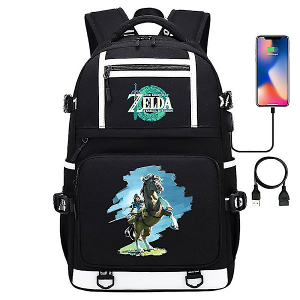 Zelda-Link Print -reppu teini-ikäisille ja opiskelijoille - Koulureppu, kirjakassi miehille ja naisille 3