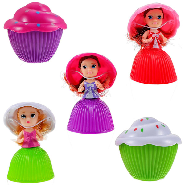 3 stk. Barnespillsett Prinsesse Dukker Leke Cupcakes Overraskelse Dukker Dukkehus Cupcake Topper Overraskelse Dukke 3pcs