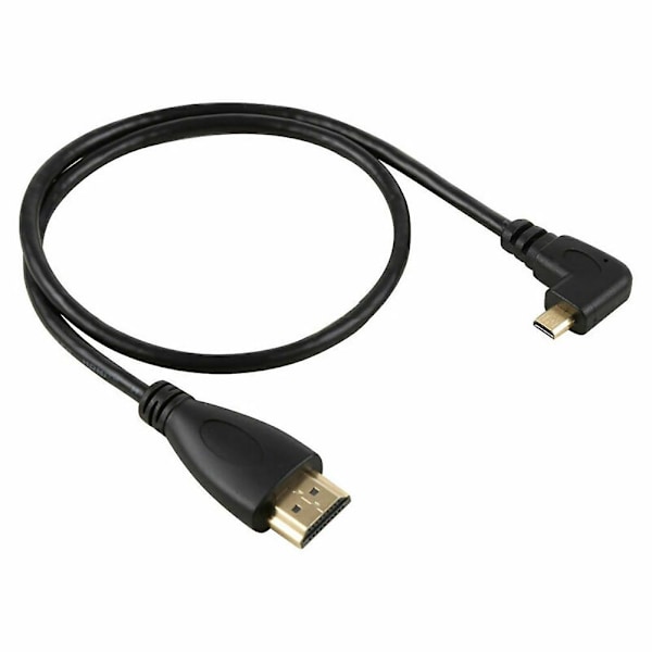 Micro HDMI-kompatibel Typ D Han 90 Grader Vänster Vinklad till HDMI-kompatibel 1.4 Han 1080p HDTV-kabel