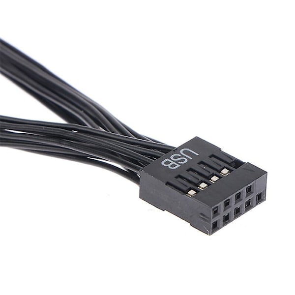 2 kpl Tietokoneen Emolevyn USB-jatkokaapeli 9-nastainen 1 naaras 2 uros Y-jakaja Äänen HD-jatkokaapeli PC:lle 10 cm