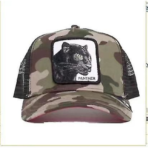 Maatilaeläinten Trucker Baseball-lippis Mesh-tyyli Miehet Naiset Hip Ho Camouflage Panther